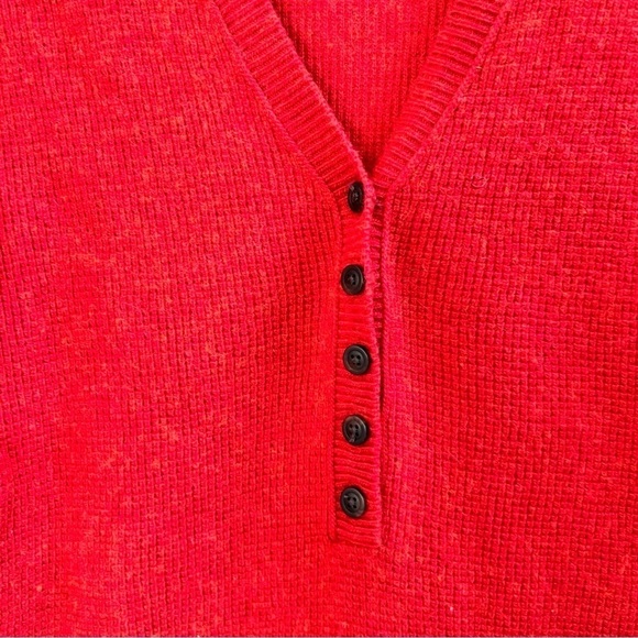 Madewell Asherton red henley waffle sweater - Picture 7 of 9
